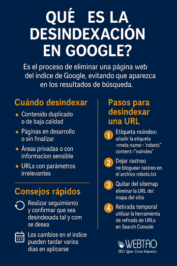 qué es la desindexación de url